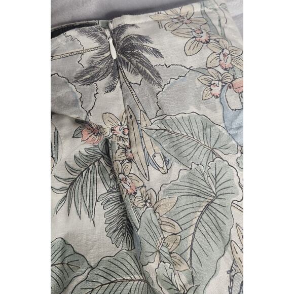 Linen Shorts Womens Size 6 Tropical Artisan NY Paperbag waist tie - Picture 6 of 8